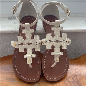 Tory Burch White Leather Sandals
